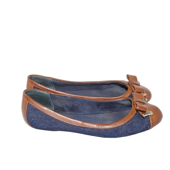 Guess Denim Ribbon Bow Ballet Flats, Size 6.5 - Picture 5 of 6